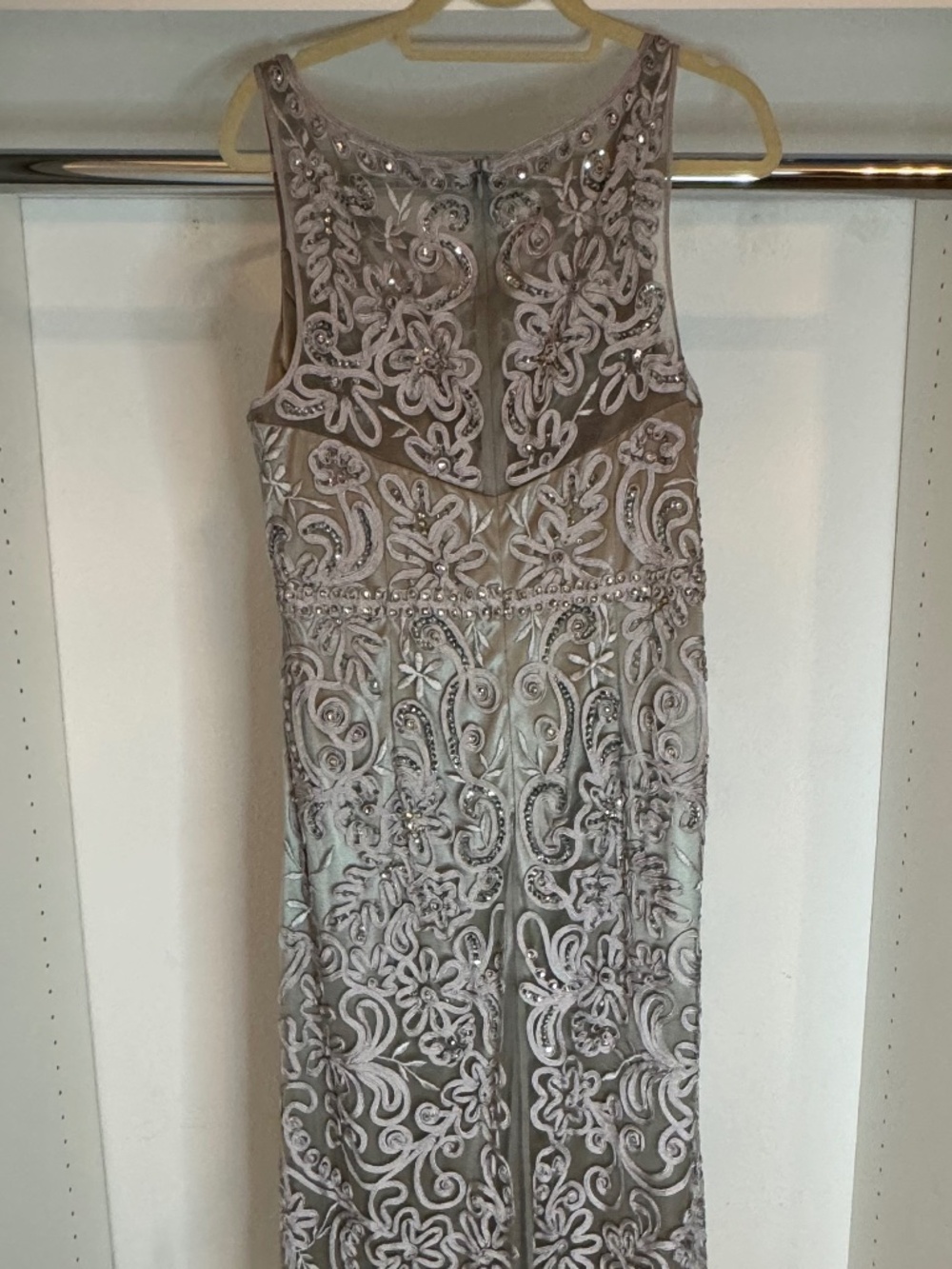 Cameron Blake Silver Sequin Gown size 14